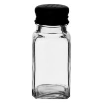 Regent Cleopatra Salt & Pepper Glass Shakers With Black Lids 85ml