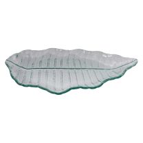 Regent Leaf Platter Glass Bubble Medium 