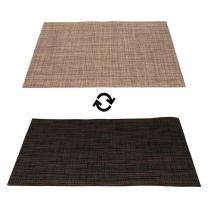 Placemat PVC Black & Camel 30x45cm Each