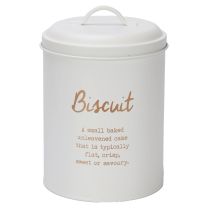 Regent Biscuit Canister White With Gold Print 