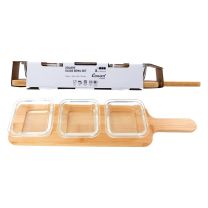Consol Santorini 3 Glass Bowls With Board 
