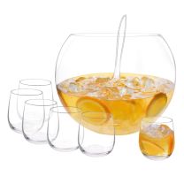 Consol Genoa Glass Punch Bowl Set 11lL