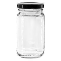 Consol Jar Sheer Round Black lid 125ml per each