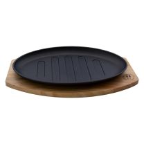 Regent Oval Steak Plate With Wooden Board 