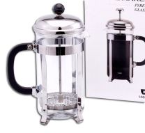 Regent Chrome Plated 8 Cup Coffee Plunger with Borosilicate Glass
