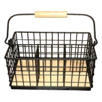 Regent Cutlery Caddy Black Wire & Wood 