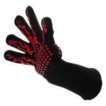 Regent BBQ Gloves Heat Resistant Non-Slip Silicone Red and Black