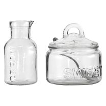 Regent Glass Sugar Bowl 540ml & Creamer 340ml With Spoon 