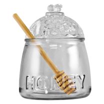 Regent Glass Honey Dispenser With Lid & Dipper 3piece