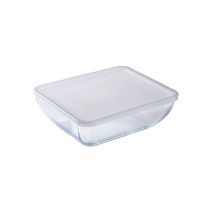 Pyrex Daily Rectangular Dish With Plastic Lid 25x20cm-2.25L