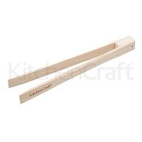 KitchenCraft Food Tongs with Magnet Beechwood 25cm