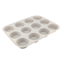 Kitchen Inspire Silicone 12 Cup Muffin Pan Grey