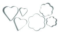 Kitchen Inspire Cookie Cutter Flower & Heart 6 Piece