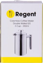 Regent Colombia Coffee Maker Double Walled Stainless Steel 3 Cup 350ml