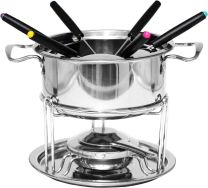 Regent Cookware Fondue Set with Burner & 6 Forks Stainless Steel