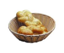 Global Bread Basket Woven Plastic Round Light Brown