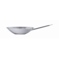 Infiniti Round Wok Flat Bottom 18/10 Stainless Steel 360mm
