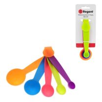 Regent Bakeware Measuring Spoon Plastic 5 Piece Set Assorted Colours