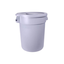 Circular Garbage Can with Flat Lid