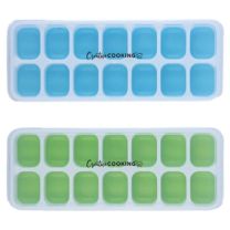 Creative Cooking Silicone Pop Out Ice Trays With Lid set of 2