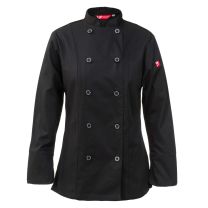 Chefgear Ladies Chef Jacket- Long Sleeve- Black-3XL