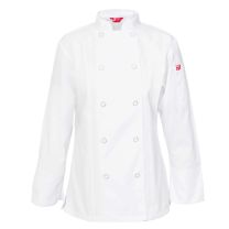 Chefgear Ladies Chef Jacket- Long Sleeve- White-M