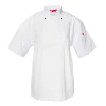 Chefgear Unisex Pullover Utility Chef Jacket- Short Sleeve - White-XL
