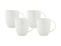 Maxwell & Williams White Basics Diamonds Coupe Mug 420ml Set of 4 Giftboxed