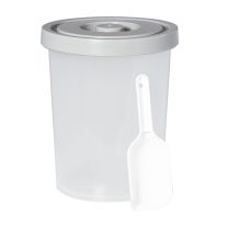 EVO Plastic Round Container with Grey Lid 8L Clear