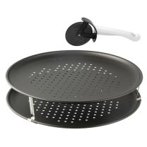 Zenker Stackable Perforated Pizza Pie Pan 32cm x2