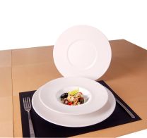 Fortis Luzerne Olive Round Rim Plate White 16.5cm