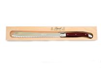 Laguiole by Andre Verdier Bread Knife in Wooden Box Cherry Red