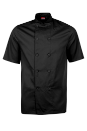 Jonsson Workwear Men's Short Sleeve Chef Jacket Black Small