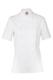 Jonsson Workwear Women's Short Sleeve Luxury Chef Jacket White Small