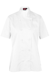Jonsson Workwear Women's Short Sleeve Chef Jacket White XL