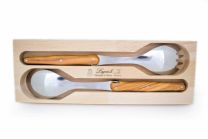 Laguiole by Andre Verdier Salad Set Boxed Olive Wood Country 2 Pieces