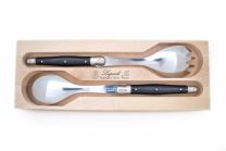 Laguiole by Andre Verdier Salad Set in Wooden Box Black 2 Pieces