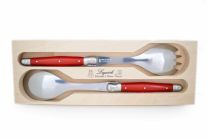 Laguiole by Andre Verdier Salad Set in Wooden Box New Red 2 Pieces