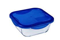 Pyrex Cook & Go Small Square Roaster Dish With Lid 16 x 16cm