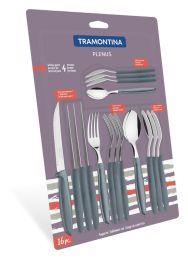 Tramontina Plenus Cutlery Set 16 Piece Grey Handles