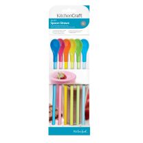 KitchenCraft Spoon Straws Assorted Colours 6 Piece