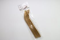 Aqua Stainless Steel Straw with Brush 21.5cm 6 Piece Gold