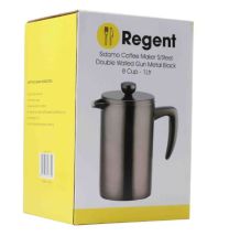 Regent Sidamo Coffee Maker Double Wall Gun Metal Black 8 Cup