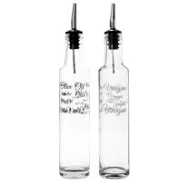 Consol Decorated Clear Oil & Vinegar Bottles 250ml