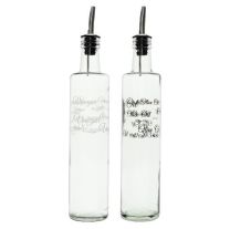 Consol Decorated Clear Oil & Vinegar Bottle 500ml