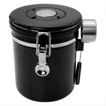 Regent Coffee Airtight Storage Canister Stainless Steel Black 1.5L