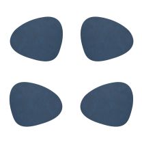 Lind DNA Leather Table Mat Curved L-Dark Blue 37x44cm