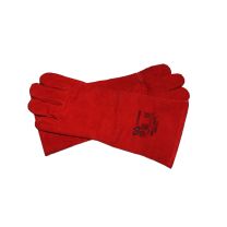 Oven Mitts Leather 400mm RED