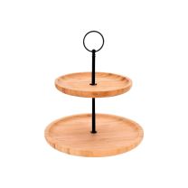 Excellent Houseware Food Stand Bamboo 2 Tier 