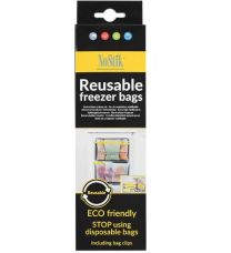 NoStik Reusable Freezer Bags 4 Pack (17x14cm)